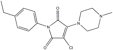 3-chloro-1-(4-ethylphenyl)-4-(4-methyl-1-piperazinyl)-1H-pyrrole-2,5-dione Struktur