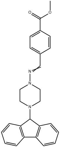 methyl 4-({[4-(9H-fluoren-9-yl)-1-piperazinyl]imino}methyl)benzoate Struktur