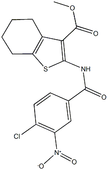 methyl 2-({4-chloro-3-nitrobenzoyl}amino)-4,5,6,7-tetrahydro-1-benzothiophene-3-carboxylate Struktur