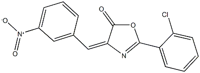 2-(2-chlorophenyl)-4-{3-nitrobenzylidene}-1,3-oxazol-5(4H)-one Struktur