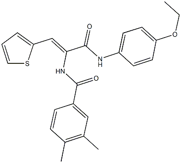N-[1-[(4-ethoxyanilino)carbonyl]-2-(2-thienyl)vinyl]-3,4-dimethylbenzamide Struktur