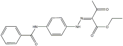 ethyl 2-{[4-(benzoylamino)phenyl]hydrazono}-3-oxobutanoate Struktur