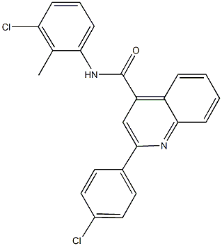 N-(3-chloro-2-methylphenyl)-2-(4-chlorophenyl)-4-quinolinecarboxamide Structure