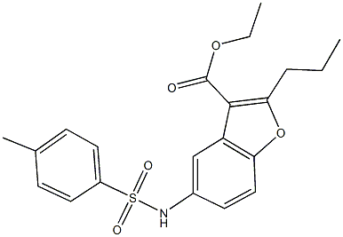 ethyl 5-{[(4-methylphenyl)sulfonyl]amino}-2-propyl-1-benzofuran-3-carboxylate Struktur