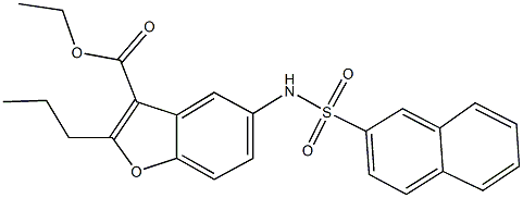 ethyl 5-[(2-naphthylsulfonyl)amino]-2-propyl-1-benzofuran-3-carboxylate Struktur