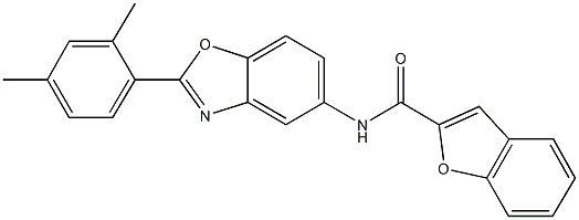 N-[2-(2,4-dimethylphenyl)-1,3-benzoxazol-5-yl]-1-benzofuran-2-carboxamide Struktur