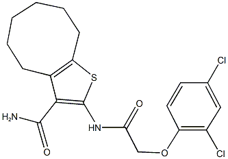2-{[(2,4-dichlorophenoxy)acetyl]amino}-4,5,6,7,8,9-hexahydrocycloocta[b]thiophene-3-carboxamide Struktur