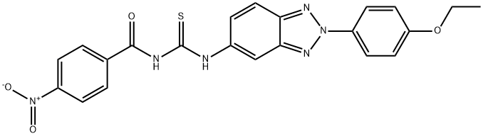 N-[2-(4-ethoxyphenyl)-2H-1,2,3-benzotriazol-5-yl]-N'-{4-nitrobenzoyl}thiourea Struktur