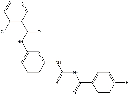 2-chloro-N-[3-({[(4-fluorobenzoyl)amino]carbothioyl}amino)phenyl]benzamide Struktur