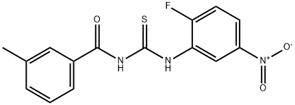 N-{2-fluoro-5-nitrophenyl}-N'-(3-methylbenzoyl)thiourea Structure