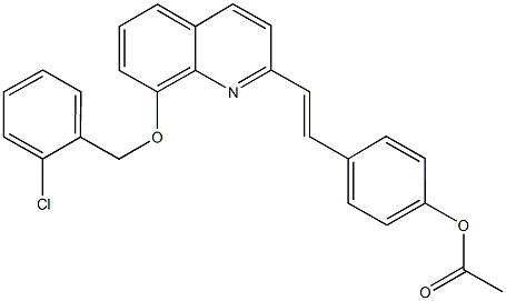 4-(2-{8-[(2-chlorobenzyl)oxy]-2-quinolinyl}vinyl)phenyl acetate Struktur
