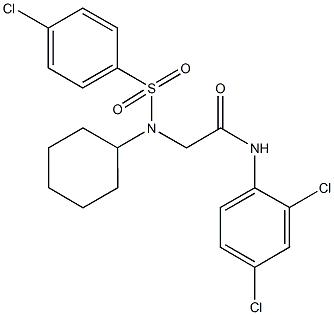 2-[[(4-chlorophenyl)sulfonyl](cyclohexyl)amino]-N-(2,4-dichlorophenyl)acetamide Struktur