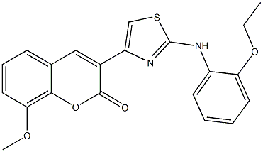 3-[2-(2-ethoxyanilino)-1,3-thiazol-4-yl]-8-methoxy-2H-chromen-2-one Struktur