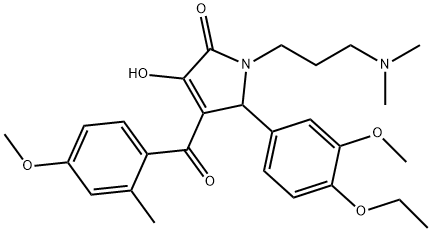 1-[3-(dimethylamino)propyl]-5-(4-ethoxy-3-methoxyphenyl)-3-hydroxy-4-(4-methoxy-2-methylbenzoyl)-1,5-dihydro-2H-pyrrol-2-one Struktur