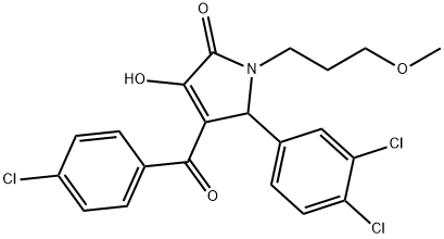 4-(4-chlorobenzoyl)-5-(3,4-dichlorophenyl)-3-hydroxy-1-(3-methoxypropyl)-1,5-dihydro-2H-pyrrol-2-one Struktur