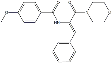 4-methoxy-N-[1-(4-morpholinylcarbonyl)-2-phenylvinyl]benzamide Struktur