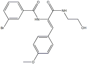 3-bromo-N-[1-{[(2-hydroxyethyl)amino]carbonyl}-2-(4-methoxyphenyl)vinyl]benzamide Struktur