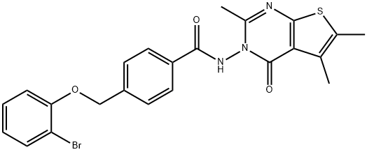 4-[(2-bromophenoxy)methyl]-N-(2,5,6-trimethyl-4-oxothieno[2,3-d]pyrimidin-3(4H)-yl)benzamide Struktur