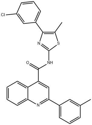 N-[4-(3-chlorophenyl)-5-methyl-1,3-thiazol-2-yl]-2-(3-methylphenyl)-4-quinolinecarboxamide Struktur