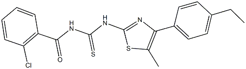 N-(2-chlorobenzoyl)-N'-[4-(4-ethylphenyl)-5-methyl-1,3-thiazol-2-yl]thiourea Structure