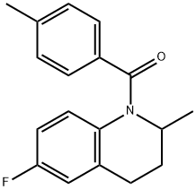 6-fluoro-2-methyl-1-(4-methylbenzoyl)-1,2,3,4-tetrahydroquinoline Structure