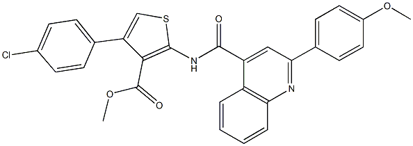methyl 4-(4-chlorophenyl)-2-({[2-(4-methoxyphenyl)quinolin-4-yl]carbonyl}amino)thiophene-3-carboxylate Structure