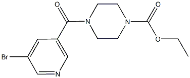 ethyl 4-[(5-bromo-3-pyridinyl)carbonyl]-1-piperazinecarboxylate Struktur