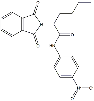 2-(1,3-dioxo-1,3-dihydro-2H-isoindol-2-yl)-N-{4-nitrophenyl}hexanamide Struktur