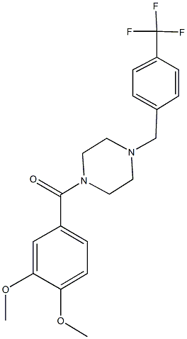 1-(3,4-dimethoxybenzoyl)-4-[4-(trifluoromethyl)benzyl]piperazine Struktur
