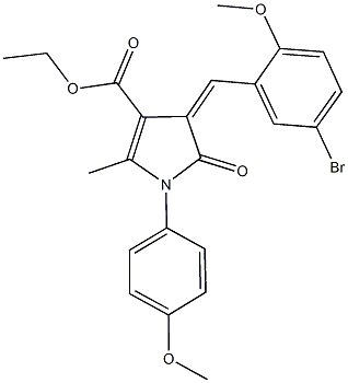 ethyl 4-(5-bromo-2-methoxybenzylidene)-1-(4-methoxyphenyl)-2-methyl-5-oxo-4,5-dihydro-1H-pyrrole-3-carboxylate Struktur