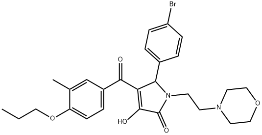5-(4-bromophenyl)-3-hydroxy-4-(3-methyl-4-propoxybenzoyl)-1-(2-morpholin-4-ylethyl)-1,5-dihydro-2H-pyrrol-2-one Struktur