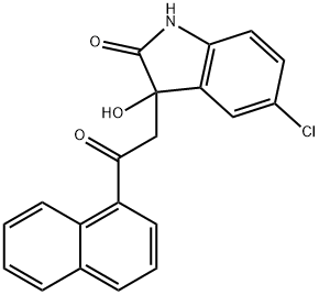 5-chloro-3-hydroxy-3-[2-(1-naphthyl)-2-oxoethyl]-1,3-dihydro-2H-indol-2-one Struktur