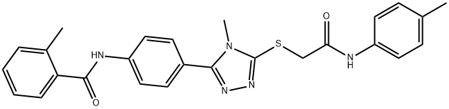 2-methyl-N-{4-[4-methyl-5-({2-[(4-methylphenyl)amino]-2-oxoethyl}sulfanyl)-4H-1,2,4-triazol-3-yl]phenyl}benzamide Struktur