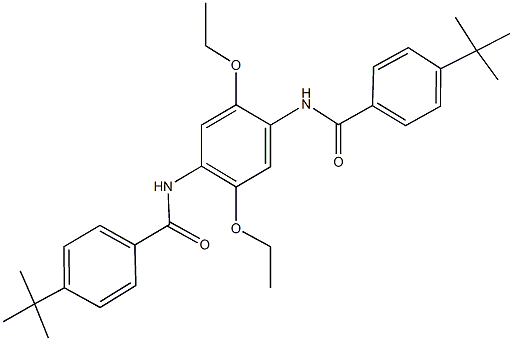 4-tert-butyl-N-{4-[(4-tert-butylbenzoyl)amino]-2,5-diethoxyphenyl}benzamide Struktur