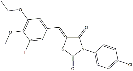 3-(4-chlorophenyl)-5-(3-ethoxy-5-iodo-4-methoxybenzylidene)-1,3-thiazolidine-2,4-dione Struktur