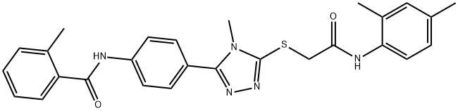 N-[4-(5-{[2-(2,4-dimethylanilino)-2-oxoethyl]sulfanyl}-4-methyl-4H-1,2,4-triazol-3-yl)phenyl]-2-methylbenzamide Struktur