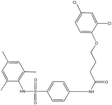 4-(2,4-dichlorophenoxy)-N-{4-[(mesitylamino)sulfonyl]phenyl}butanamide Struktur