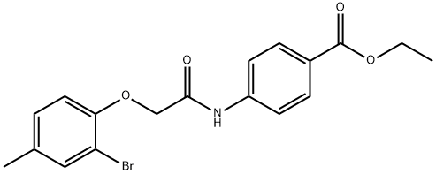 ethyl 4-{[(2-bromo-4-methylphenoxy)acetyl]amino}benzoate Struktur