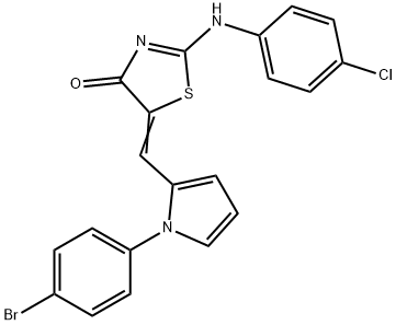 5-{[1-(4-bromophenyl)-1H-pyrrol-2-yl]methylene}-2-[(4-chlorophenyl)imino]-1,3-thiazolidin-4-one Struktur
