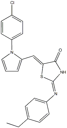 5-{[1-(4-chlorophenyl)-1H-pyrrol-2-yl]methylene}-2-[(4-ethylphenyl)imino]-1,3-thiazolidin-4-one Struktur