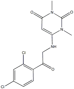 6-{[2-(2,4-dichlorophenyl)-2-oxoethyl]amino}-1,3-dimethyl-2,4(1H,3H)-pyrimidinedione Struktur