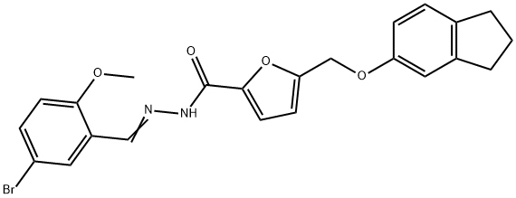 N'-(5-bromo-2-methoxybenzylidene)-5-[(2,3-dihydro-1H-inden-5-yloxy)methyl]-2-furohydrazide Struktur