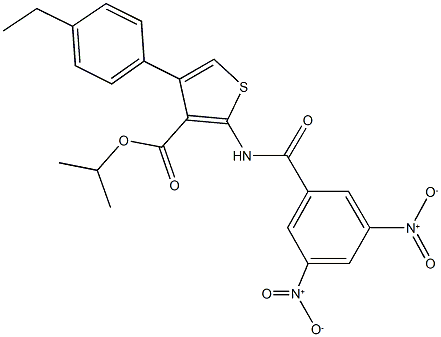 isopropyl 2-({3,5-dinitrobenzoyl}amino)-4-(4-ethylphenyl)-3-thiophenecarboxylate 結(jié)構(gòu)式
