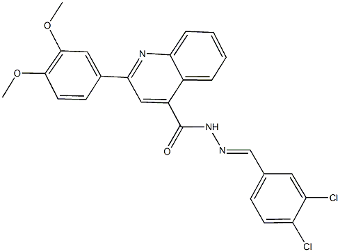 N'-(3,4-dichlorobenzylidene)-2-(3,4-dimethoxyphenyl)-4-quinolinecarbohydrazide Struktur