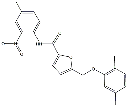 5-[(2,5-dimethylphenoxy)methyl]-N-{2-nitro-4-methylphenyl}-2-furamide Struktur