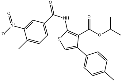 isopropyl 2-({3-nitro-4-methylbenzoyl}amino)-4-(4-methylphenyl)-3-thiophenecarboxylate Struktur