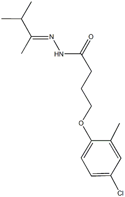 4-(4-chloro-2-methylphenoxy)-N'-(1,2-dimethylpropylidene)butanohydrazide Struktur