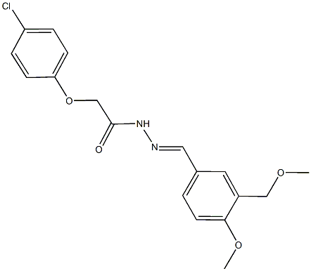 2-(4-chlorophenoxy)-N'-[4-methoxy-3-(methoxymethyl)benzylidene]acetohydrazide Struktur