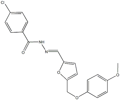 4-chloro-N'-({5-[(4-methoxyphenoxy)methyl]-2-furyl}methylene)benzohydrazide Struktur