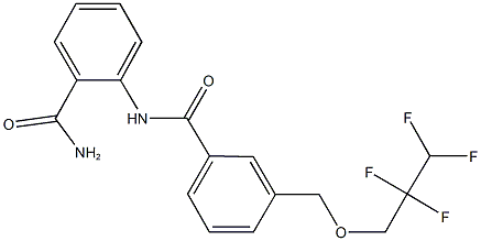 2-({3-[(2,2,3,3-tetrafluoropropoxy)methyl]benzoyl}amino)benzamide Struktur